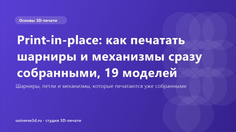 Print-in-place: как печатать шарниры и механизмы сразу собранными, 19 моделей