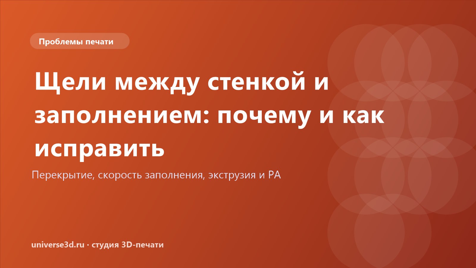 Щели между стенкой и заполнением: почему и как исправить