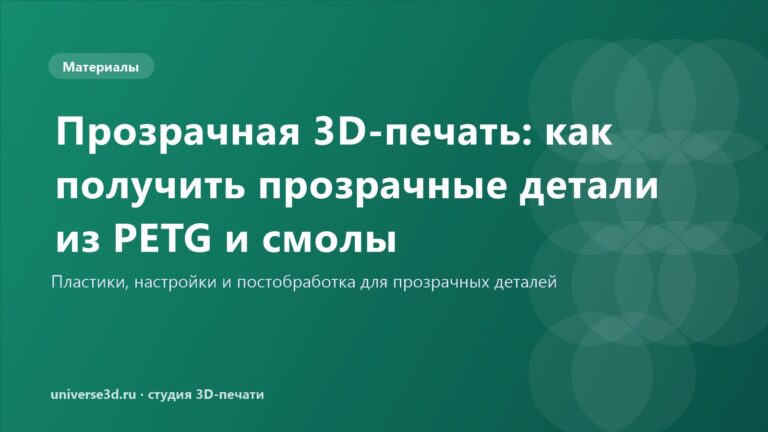 Прозрачная 3D-печать: как получить прозрачные детали из PETG и смолы