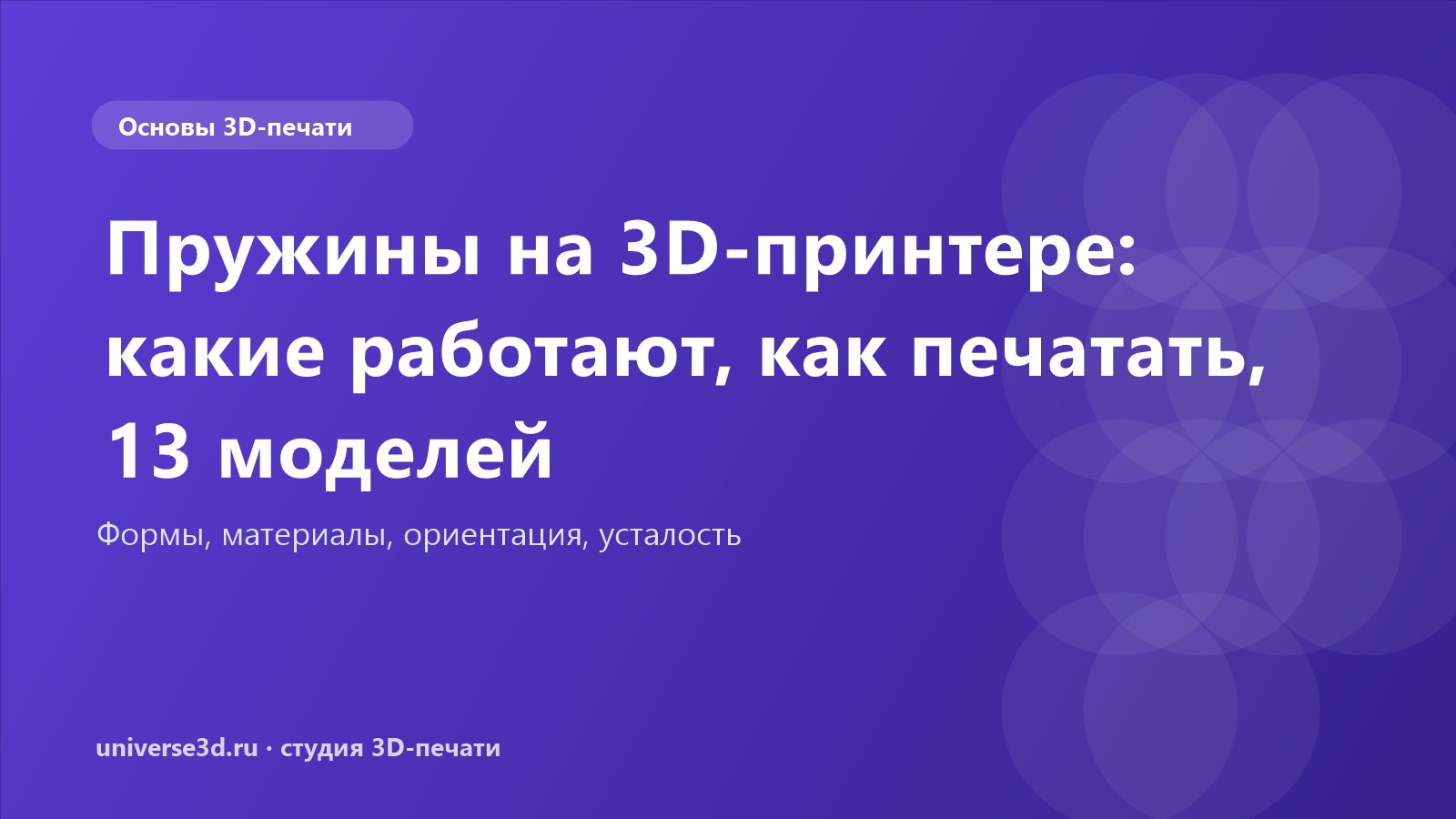 Пружины на 3D-принтере: какие работают, как печатать, 13 моделей