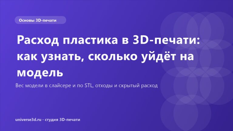 Расход пластика в 3D-печати: как узнать, сколько уйдёт на модель