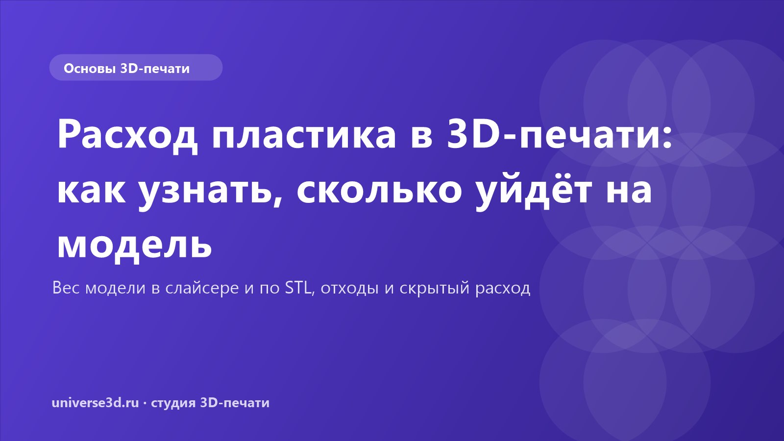 Расход пластика в 3D-печати: как узнать, сколько уйдёт на модель
