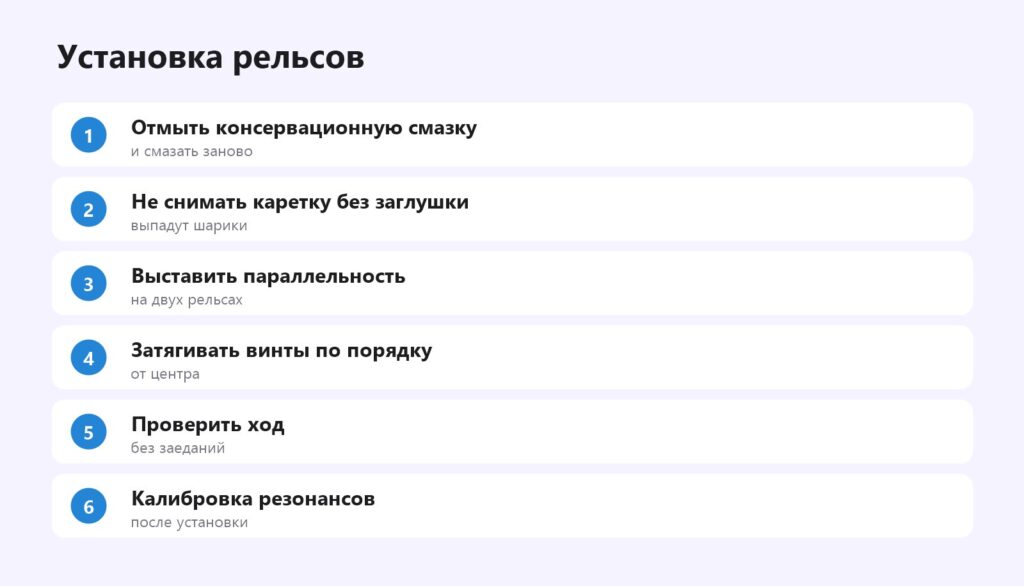 Установка линейных рельсов на 3D-принтер