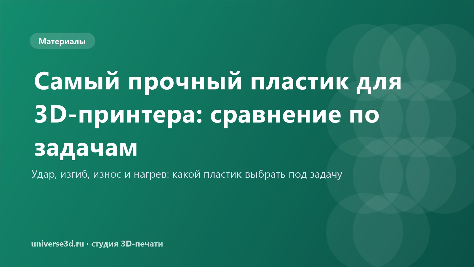 Самый прочный пластик для 3D-принтера: сравнение по задачам