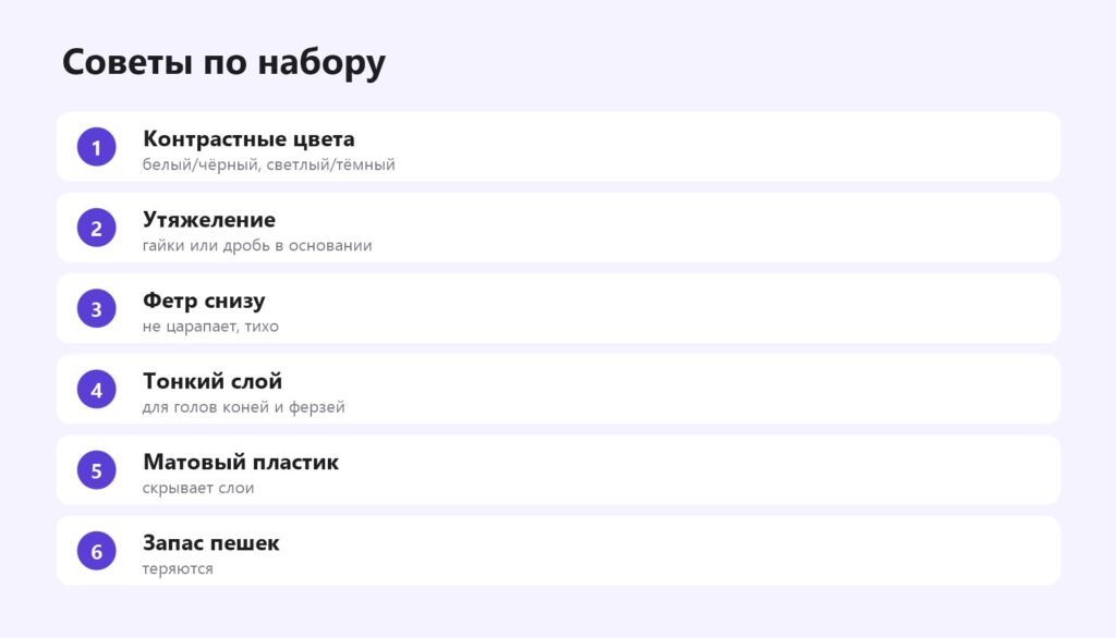 Советы по печати шахматного набора