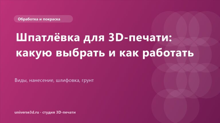 Шпатлёвка для 3D-печати: какую выбрать и как работать