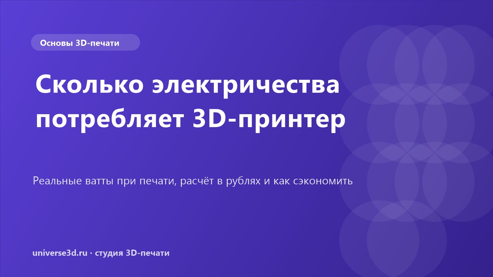 Сколько электричества потребляет 3D-принтер: расчёт в кВт·ч и рублях