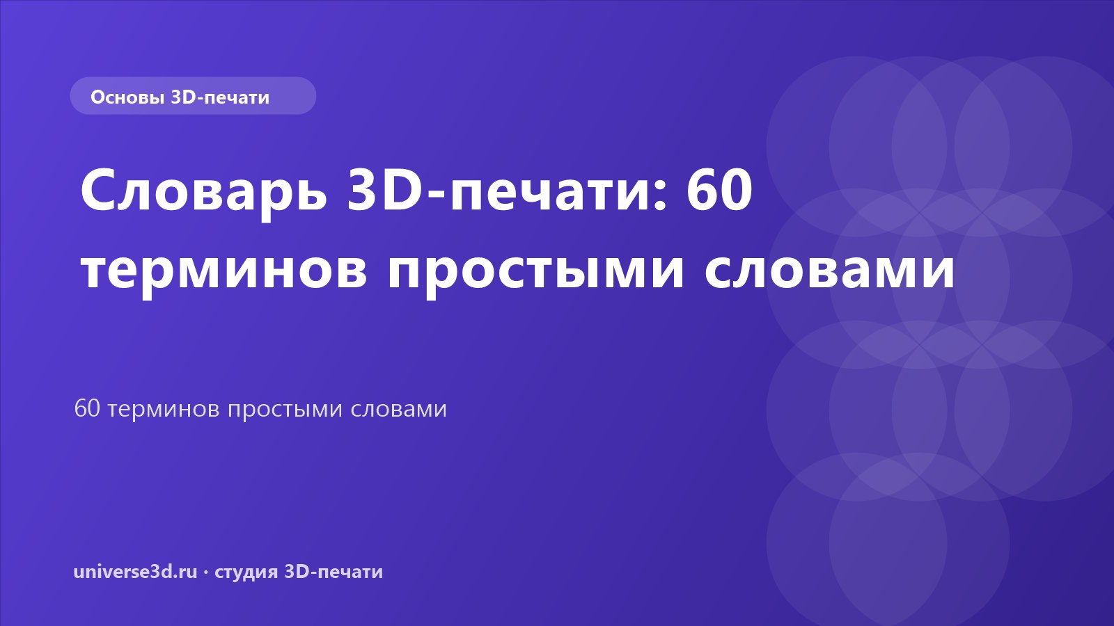 Словарь 3D-печати: 60 терминов простыми словами