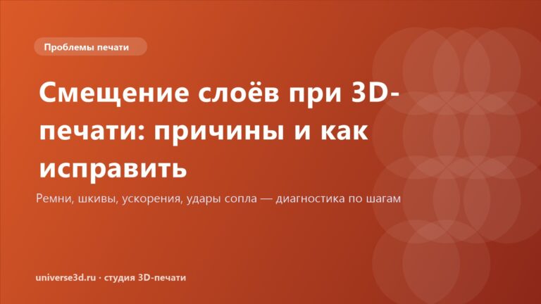 Смещение слоёв при 3D-печати: причины и как исправить