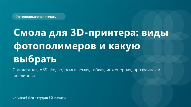 Смола для 3D-принтера: виды фотополимеров и какую выбрать