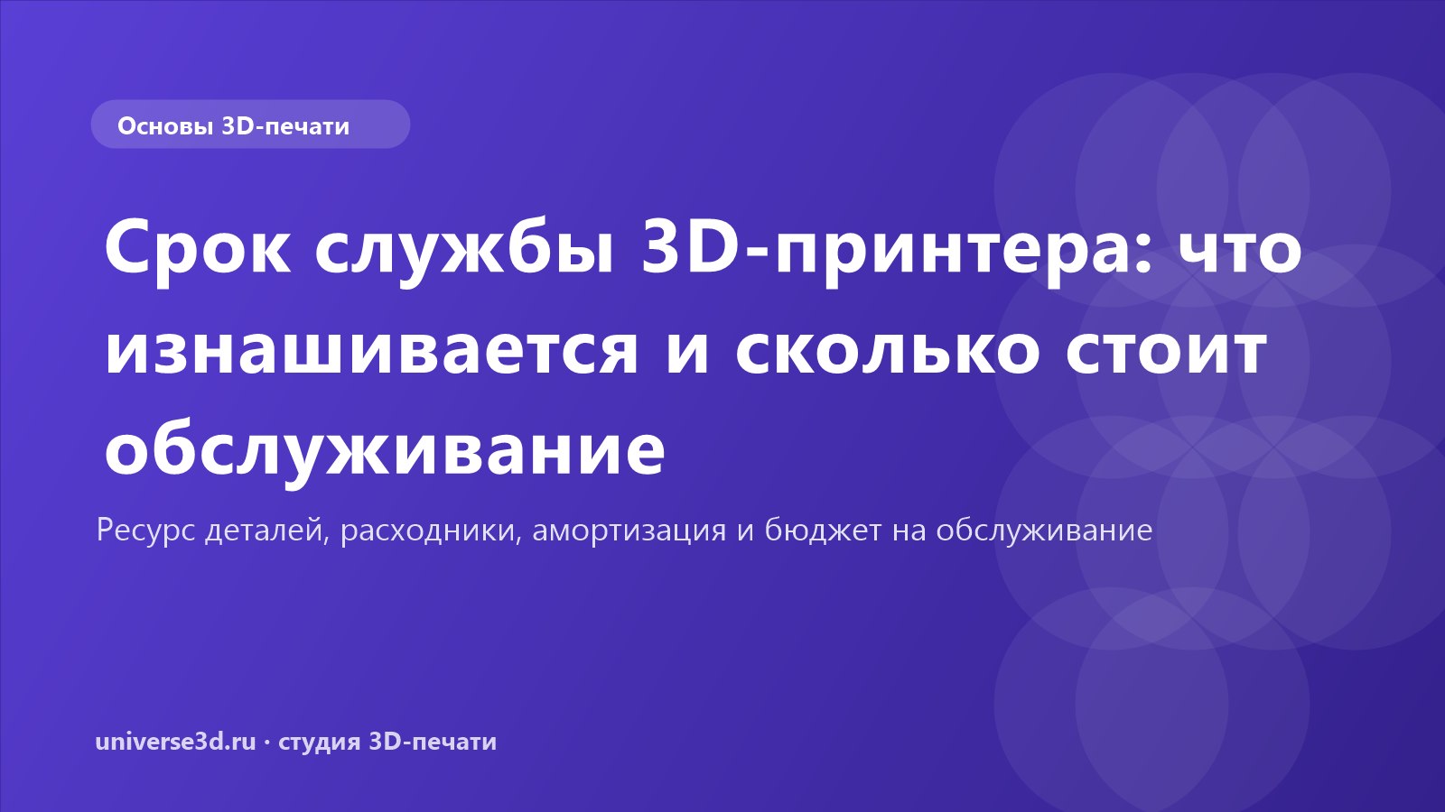 Срок службы 3D-принтера: что изнашивается и сколько стоит обслуживание