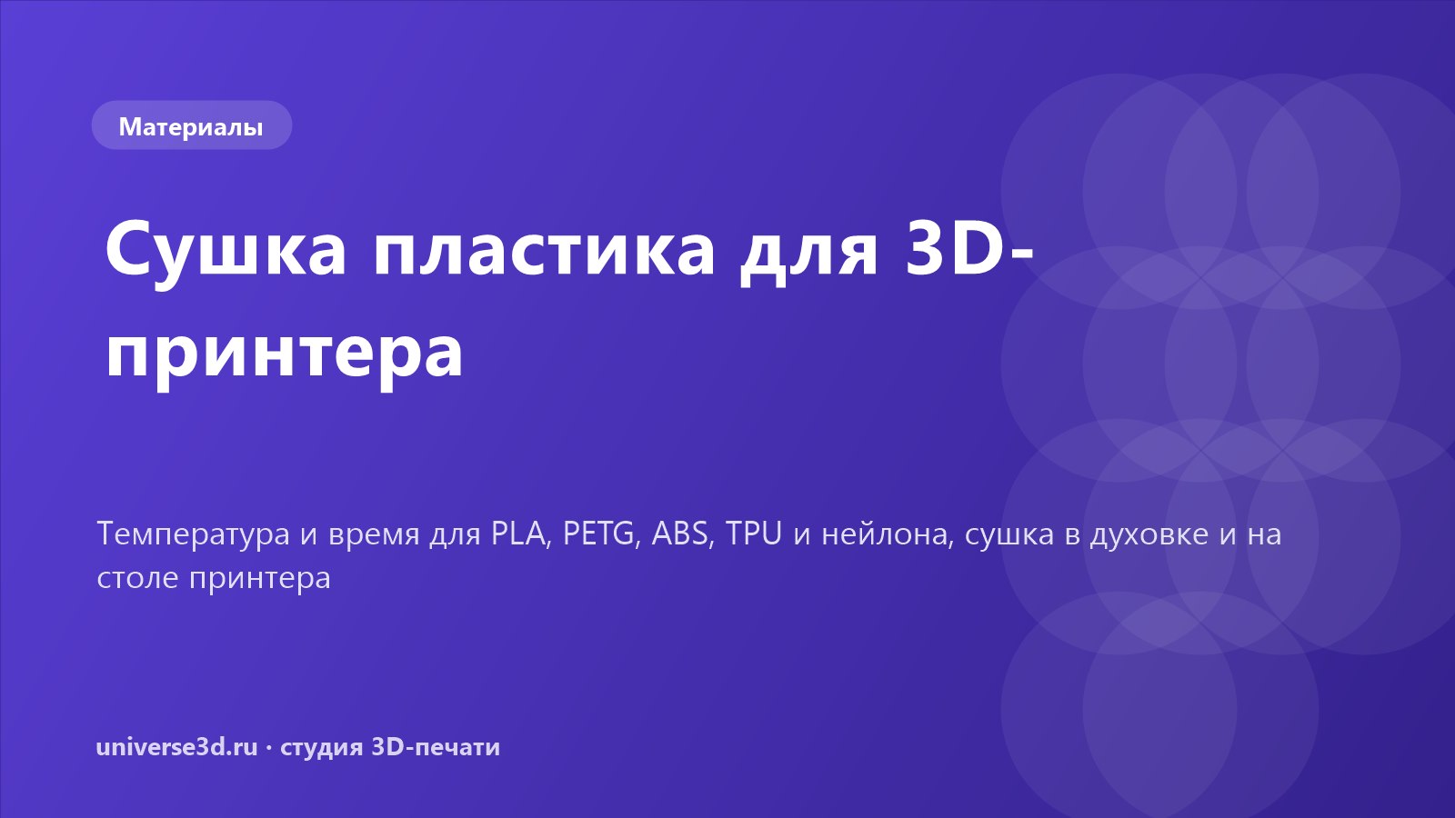 Сушка пластика для 3D-принтера: температура, время и способы
