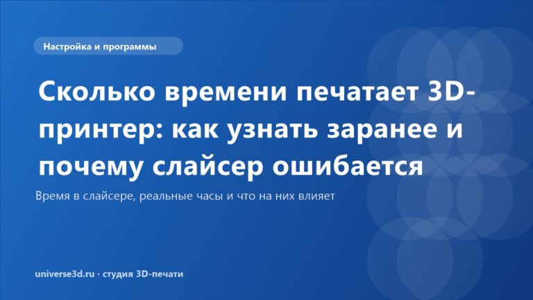 Сколько времени печатает 3D-принтер: как узнать заранее и почему слайсер ошибается
