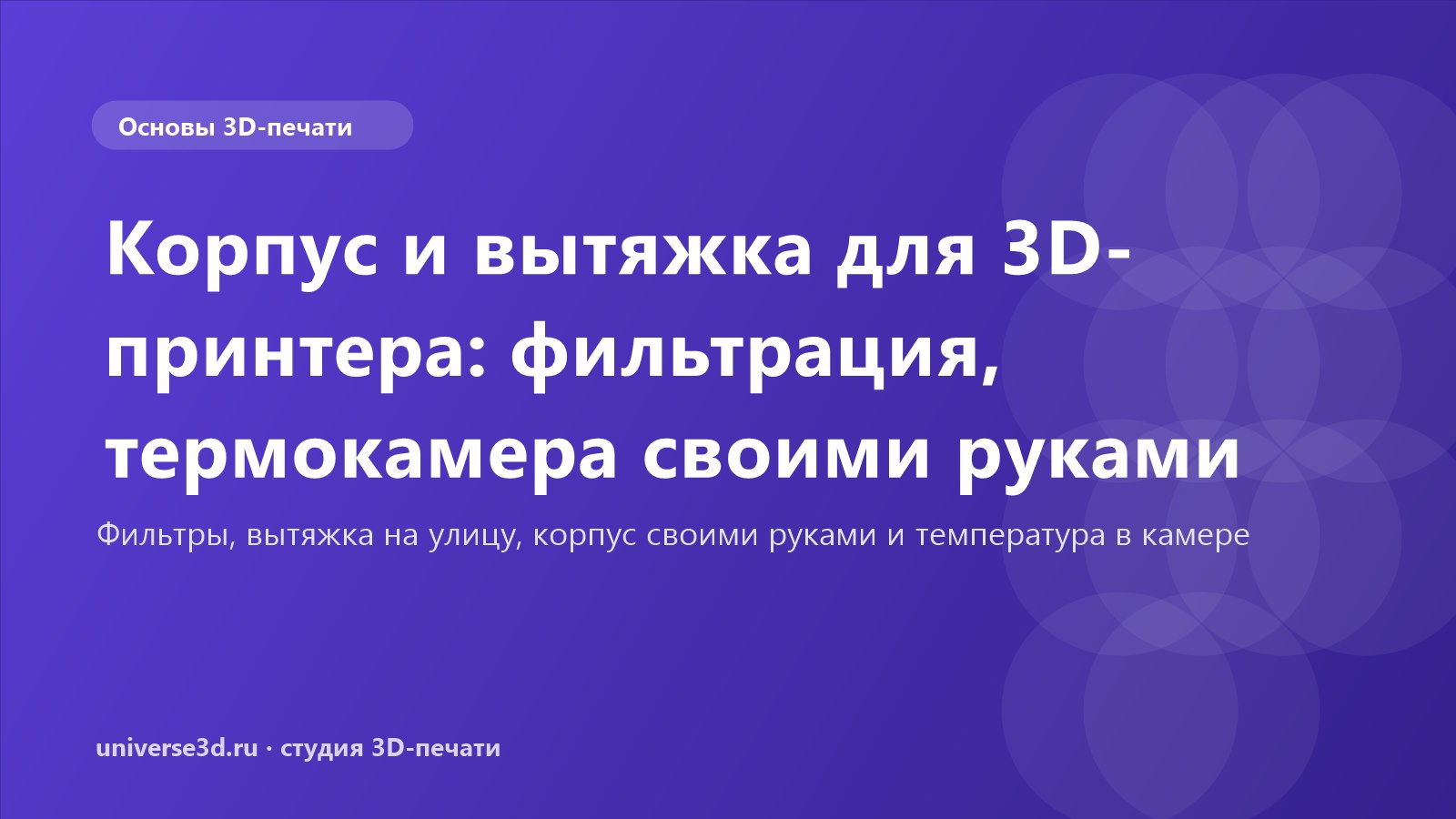 Корпус и вытяжка для 3D-принтера: фильтрация, термокамера своими руками