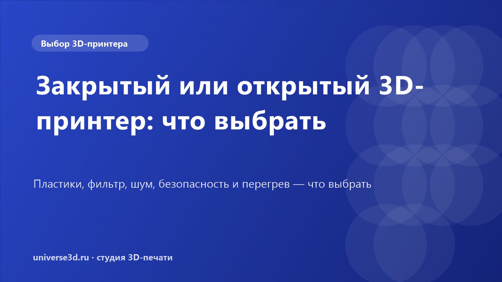 Закрытый или открытый 3D-принтер: что выбрать