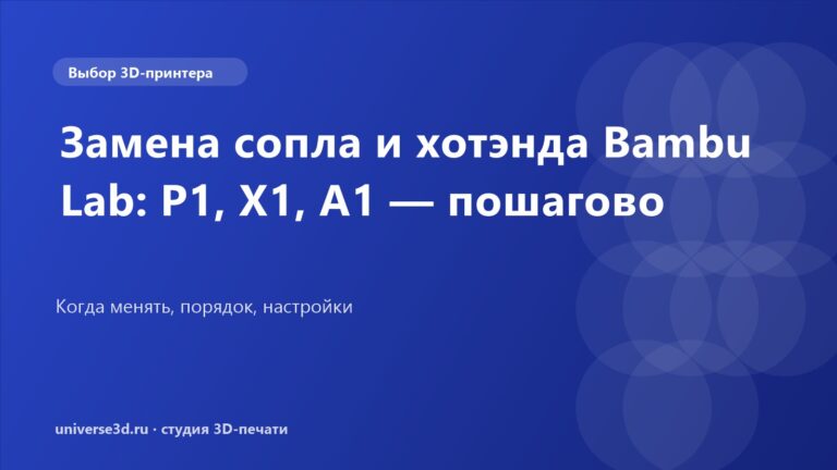 Замена сопла и хотэнда Bambu Lab: P1, X1, A1 — пошагово