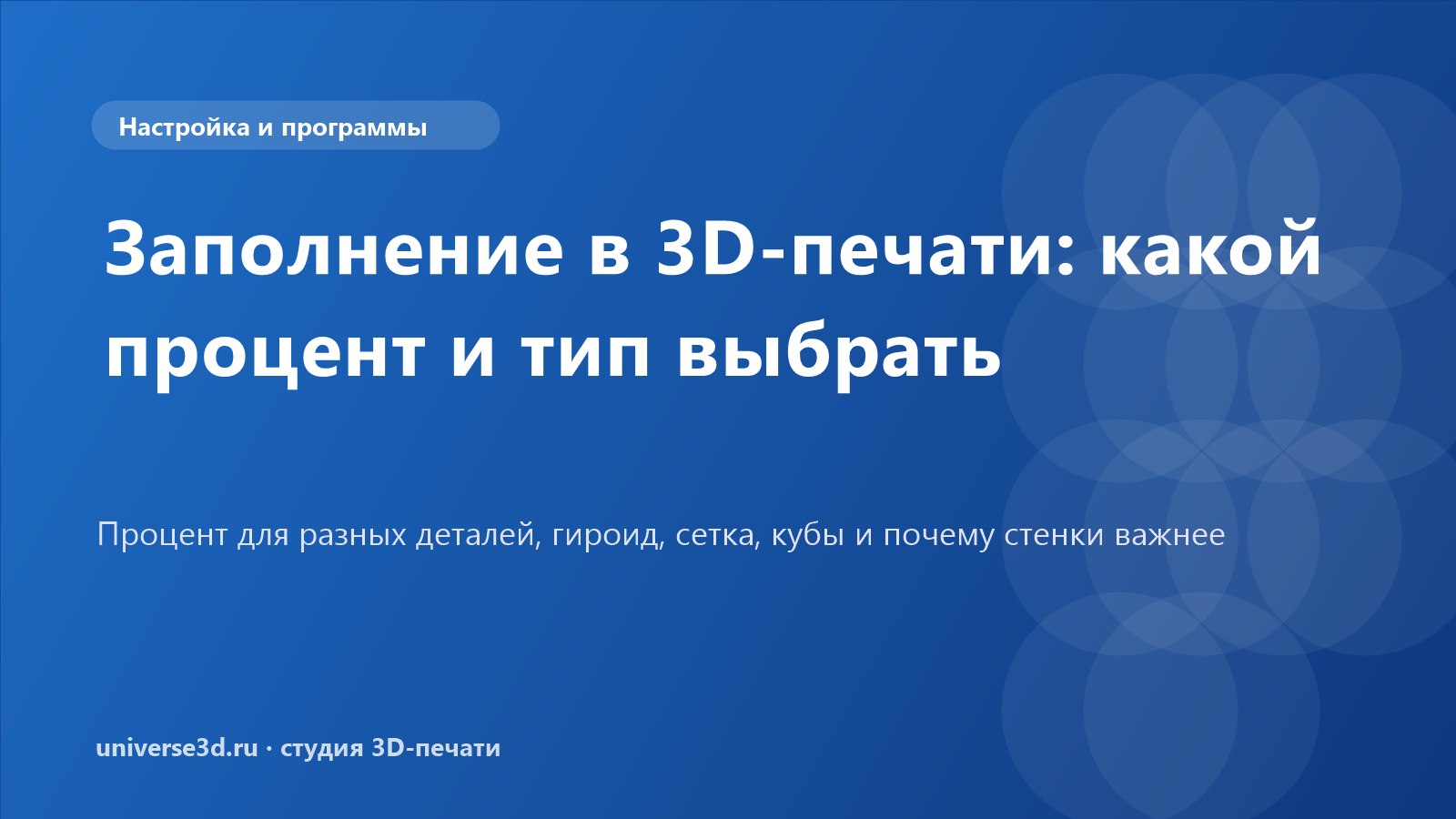 Заполнение в 3D-печати: какой процент и тип выбрать
